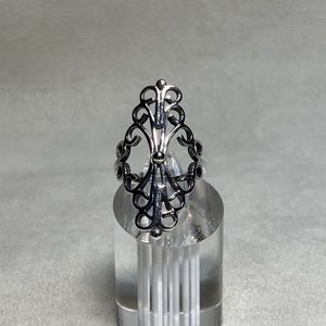 Sterling Silver Vintage Mexico LMV Modern Art Deco Ring